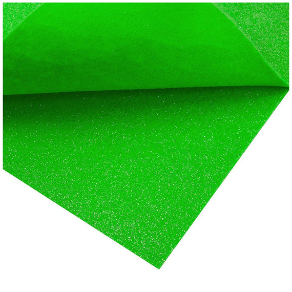 Filc z brokatem 30x40cm zielony