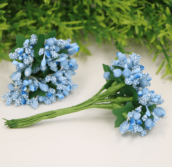 Bukiecik / kaszka ryżyk dekoracyjny niebieski