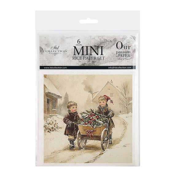 Zestaw papierów ryżowych - dzieci vintage, Boże Narodzenie - RSM185 - Itd Collection