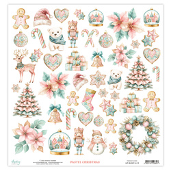 Papier z elementami do scrapbookingu 30x30 - Mintay - Pastel Christmas