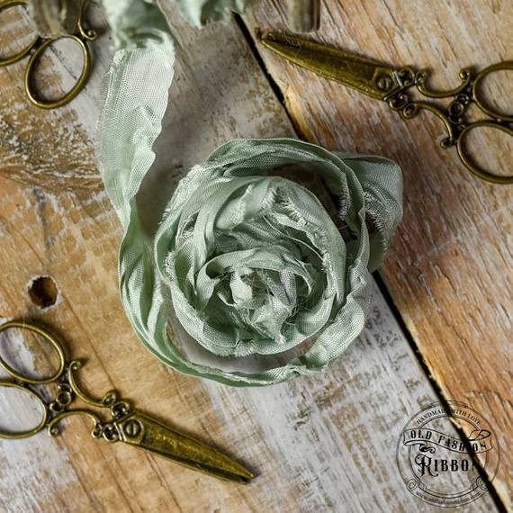 Wstążka vintage old fashion ribbon - brudna mięta