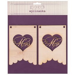 Proporczyki baner Mr i Mrs sklejka 3mm - Wycinanka