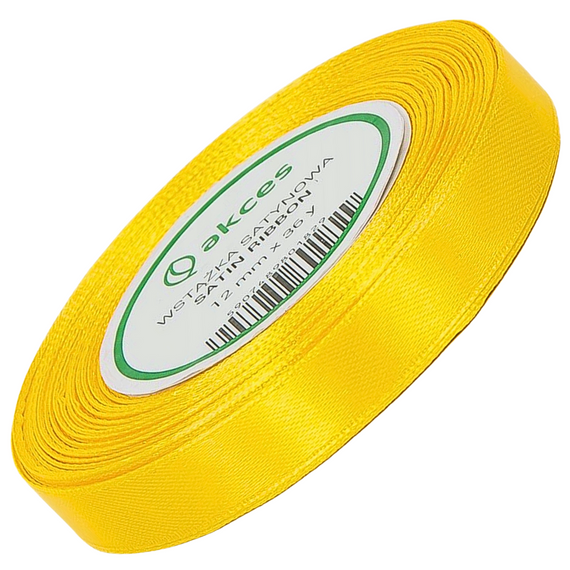 Wstążka satynowa żółta słoneczna 12mm - 32mb