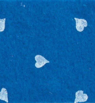 Filc 30x40cm niebieski w białe serduszka