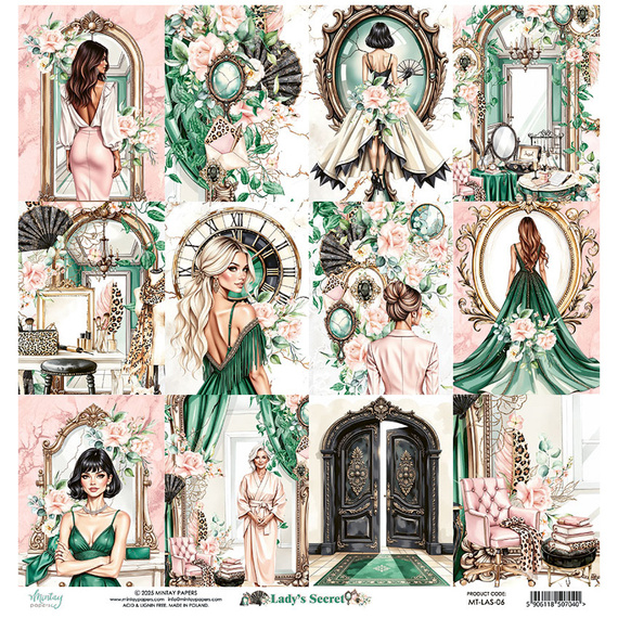 Papier do scrapbookingu 30x30 - Mintay - Lady's Secret 06