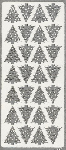 Naklejka ozdobna - Choinki - srebrne