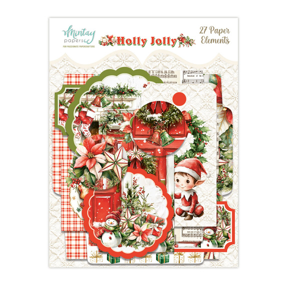 Papierowe koperty i tagi - Mintay - Holly Jolly 27 szt