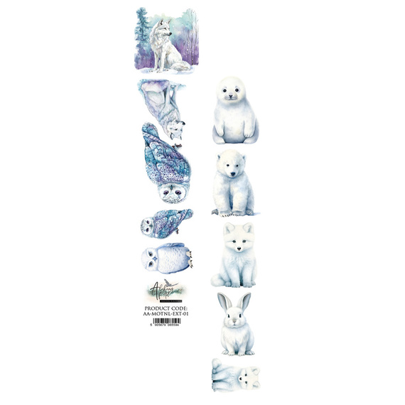Papier do scrapbookingu 5x30 pasek - Alchemy of Art - Magic of the Northern Lights polarne zwierzęta