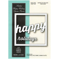 Wykrojnik - Memory Box - Stitched Happy Holiday Sqare Frame 99265 ramka perforowana świąteczna napis