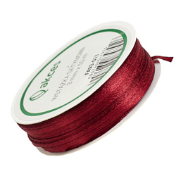 Tasiemka satynowa bordowa - 3mm x 50m