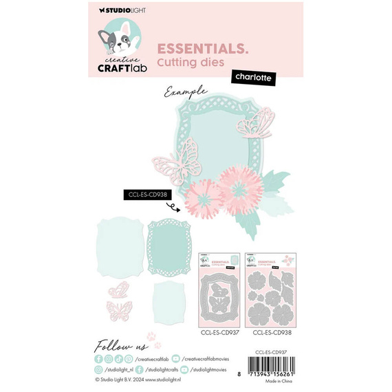 Wykrojnik do papieru - StudioLight - Charlotte ażurowa ramka motyle