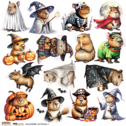 Naklejki papierowe - ScrapLove - Halloween Capybara 1 - Kapibary
