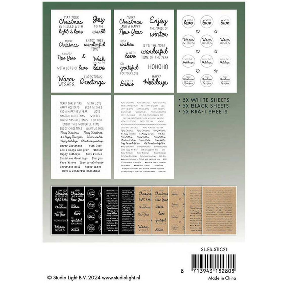 Naklejki - StudioLight - English Christmas texts napisy świąteczne