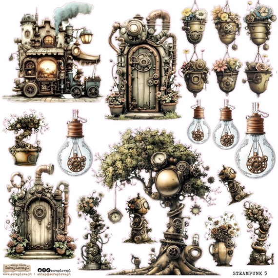 Naklejki papierowe - ScrapLove - Steampunk 5
