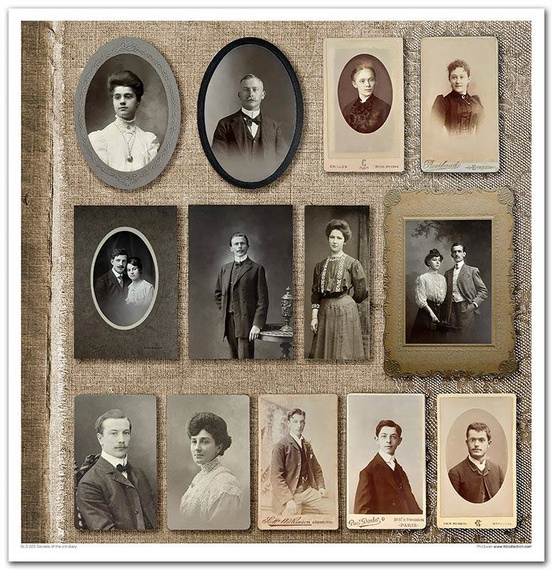 Zestaw papierów do scrapbookingu 30x30 - Secrets of the old diary vintage stare zdjęcia