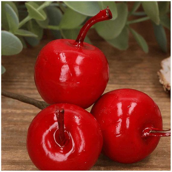 Jabłuszka lakierowane na druciku - 3szt