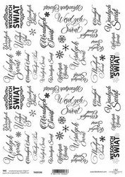 Papier do scrapbookingu A4 - napisy świąteczne