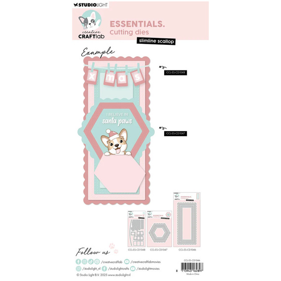 Wykrojnik do papieru - StudioLight - Slimline scallop ramki prostokątne