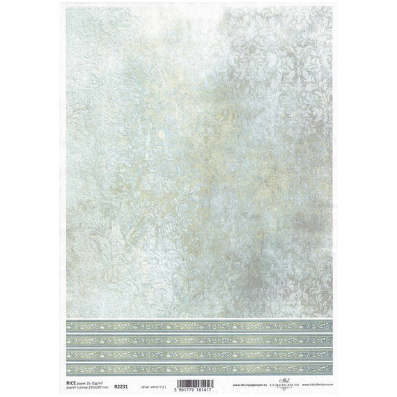Papier ryżowy do decoupage A4 ITD-R2231 damask szlaczki
