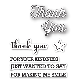 Wykrojnik + stempel - Memory Box - Perky Thank You