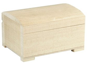 Średni drewniany kuferek – szkatułka z zawiasami do biżuterii i decoupage 12×8,5×8 cm