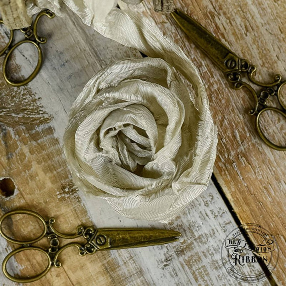 Wstążka vintage old fashion ribbon - lniany