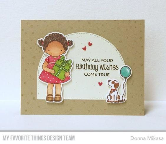 Stempel - My Favorite Things - For the Birthday Girl dziewczynka z prezentem