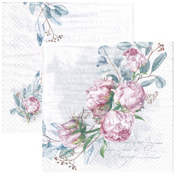 Serwetka 33x33cm - Emilia kwiaty peonie