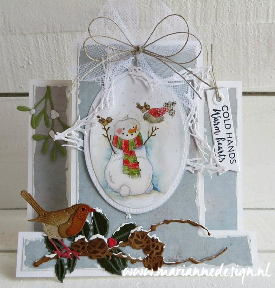 Wykrojnik - Marianne Design - Tiny's Holly - ostrokrzew