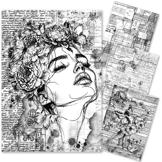 Zestaw papierów ryżowych do decoupage A4 - Ciao Bella - Meaningful Memories