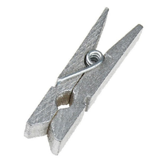 Drewniany spinacz srebrny 3,5cm - 1szt