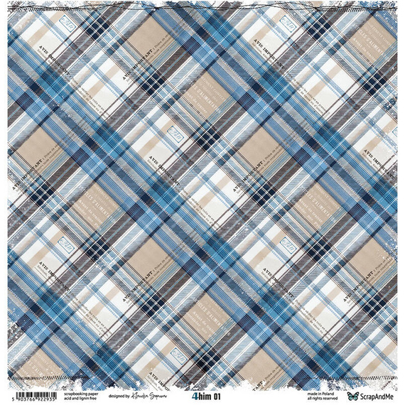 Papier do scrapbookingu 30x30 - ScrapAndMe - 4 him 01/02