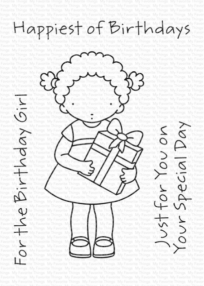 Stempel - My Favorite Things - For the Birthday Girl dziewczynka z prezentem