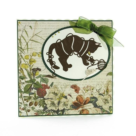 Wykrojnik - Tonic Studios - Tangled Mishief kot z kłębkiem