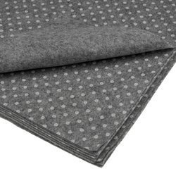 Filc 30x40cm ciemny szary melanż w białe kropki
