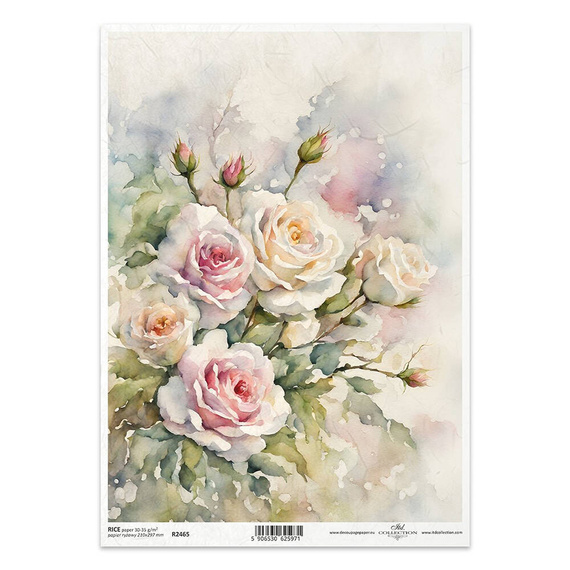 Papier ryżowy do decoupage A4 ITD-R2465 róże