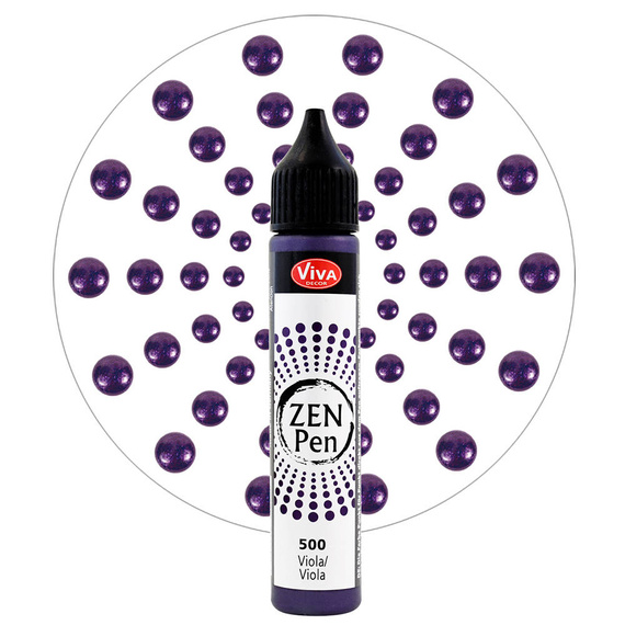 Farba z aplikatorem do robienia kropek Zen Pen - Viva Decor - Ciemny fiolet