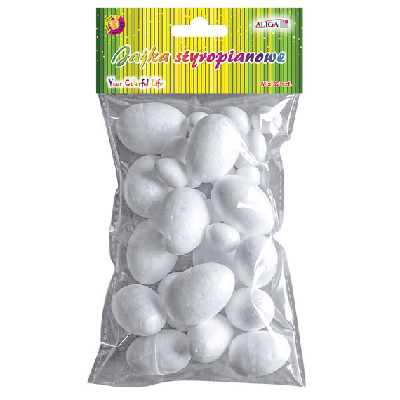 Jajka wielkanocne styropianowe miks rozmiarów - 32szt