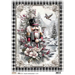 Papier ryżowy A4 - Scraplove - Black Nutracker 1 - Czarny dziadek do orzechów