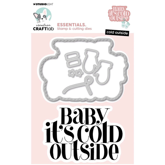Wykrojnik do papieru i stempel - StudioLight - Cold Outside ramka rękawiczki