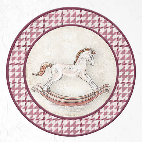 Zestaw papierów ryżowych - ITD - RSM048 różowa kratka, zabawki, maskotki, misie