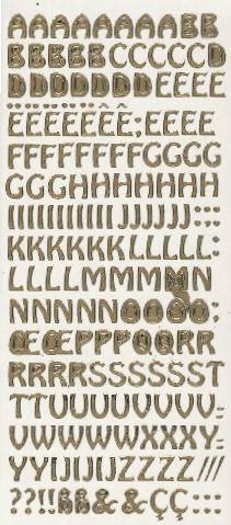 Naklejka ozdobna - litery złote