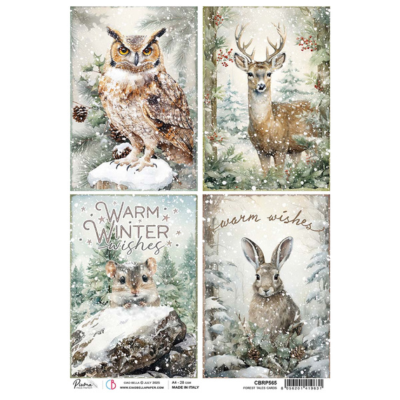 Papier ryżowy do decoupage A4 - Ciao Bella - Forest Tales Cards