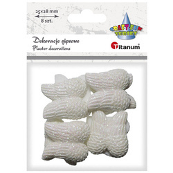 Skrzydła anielskie gipsowe białe opalizujące - 8szt