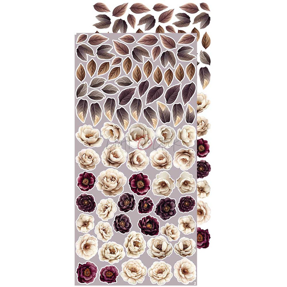 Zestaw dodatków do scrapbookingu - Craft o'clock - Plum & Caramel - Flowers & More