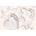 Tekturka Believe in Unicorns - 3D Hearts - Scrapiniec