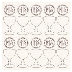 Tekturka - Kielichy z hostią białe - Scrapiniec