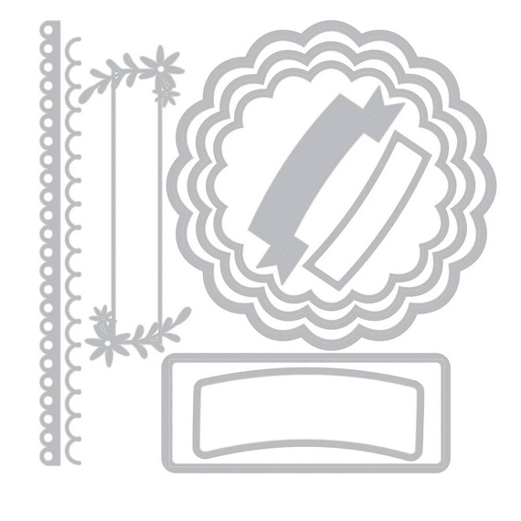 Wykrojnik Sizzix Thinlits - Scalloped Circles, Borders & Banners