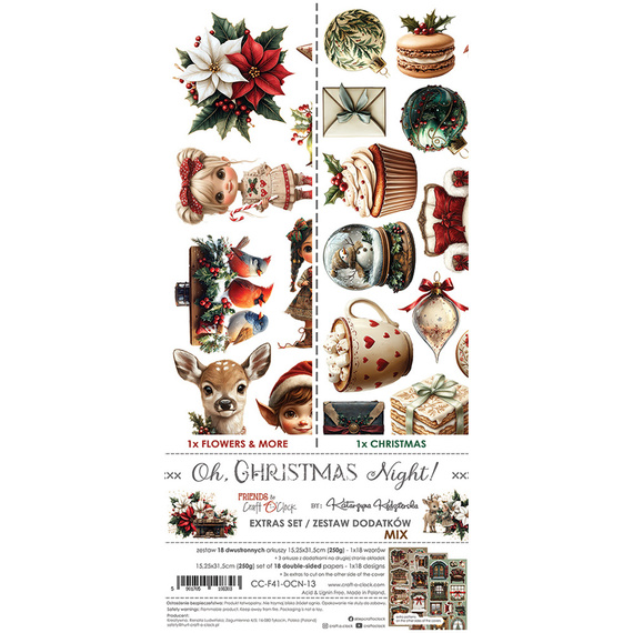 Zestaw dodatków do scrapbookingu  - Craft o'clock - Oh Christmas Night - MIX