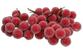Kuleczki oszronione na druciku czerwone - ok. 6szt